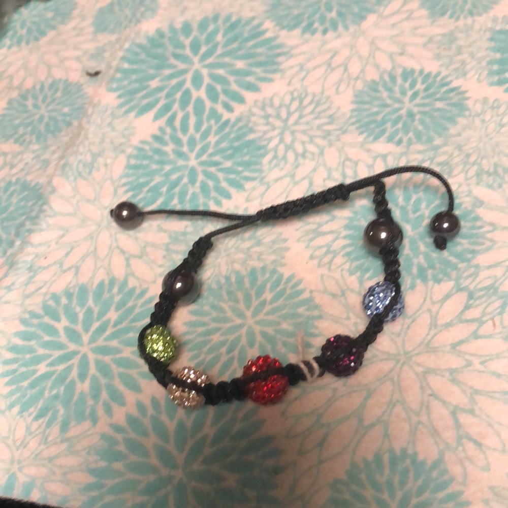 Swarovski Crystal & Hematite Bead Macrame Bracelet- 502 $30 or $25 w/offer